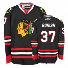 Adam Burish Jersey 37 Authentic Black Man