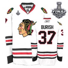 Adam Burish Jersey 37 Authentic White Man With 2013 Stanley Cup Finals