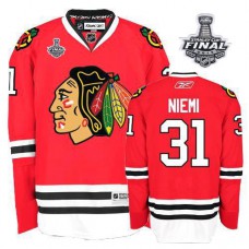 Antti Niemi Jersey 31 Authentic Red Home Man With 2013 Stanley Cup Finals