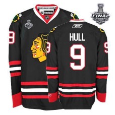 Bobby Hull Jersey 9 Authentic Black Man With 2013 Stanley Cup Finals