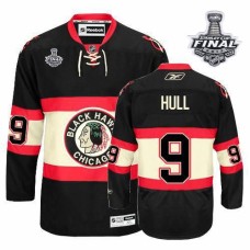 Bobby Hull Jersey 9 Authentic Black New Third Man With 2013 Stanley Cup Finals