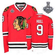 Bobby Hull Jersey 9 Authentic Red Home Man With 2013 Stanley Cup Finals