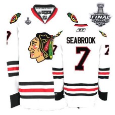 Brent Seabrook Jersey 7 Premier White Man With 2013 Stanley Cup Finals