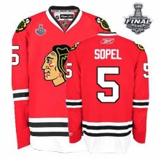 Brent Sopel Jersey 5 Premier Red Home Man With 2013 Stanley Cup Finals