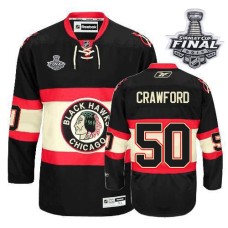 Corey Crawford Jersey 50 Black New Third Premier With 2013 Stanley Cup Finals