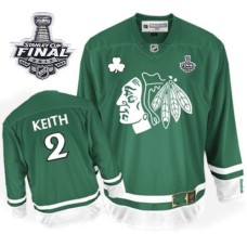 Duncan Keith Jersey 2 Authentic Green St Pattys Day Man With 2013 Stanley Cup Finals