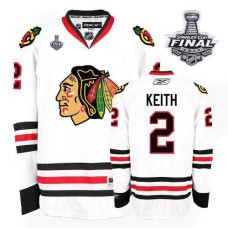Duncan Keith Jersey 2 Authentic White Man With 2013 Stanley Cup Finals