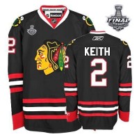 Duncan Keith Jersey Youth 2 Premier Black With 2013 Stanley Cup Finals