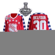 ED Belfour Jersey CCM 30 Red Throwback With 75TH Patch Authentic With 2013 Stanley Cup Finals