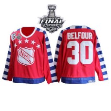 ED Belfour Jersey CCM 30 Red Throwback With 75TH Patch Premier With 2013 Stanley Cup Finals