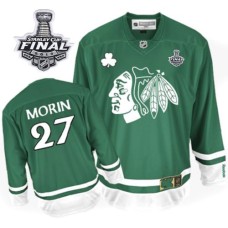 Jeremy Morin Jersey 27 Authentic Green St Pattys Day Man With 2013 Stanley Cup Finals
