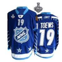 Jonathan Toews Jersey 19 Premier Blue With 2013 Stanley Cup Finals