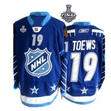 Jonathan Toews Jersey 19 Premier Blue With 2013 Stanley Cup Finals