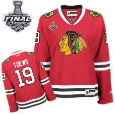 Jonathan Toews Jersey 19 Red Women Home Authentic With 2013 Stanley Cup Finals