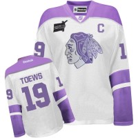 Jonathan Toews Jersey 19 White Purple Womens Thanksgiving Edition Premier