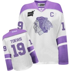 Jonathan Toews Jersey 19 White Purple Womens Thanksgiving Edition Premier