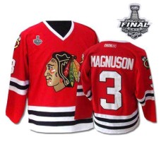 Keith Magnuson Jersey CCM 3 Premier Red Throwback Man With 2013 Stanley Cup Finals