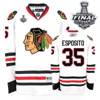 Tony Esposito Jersey 35 Premier White Man With 2013 Stanley Cup Finals