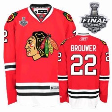 Troy Brouwer Jersey 22 Authentic Red Home Man With 2013 Stanley Cup Finals